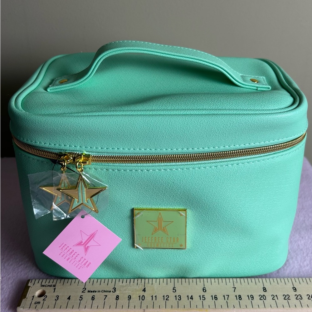 Jeffree Star Mint Cosmetic Bag with Gold Accents